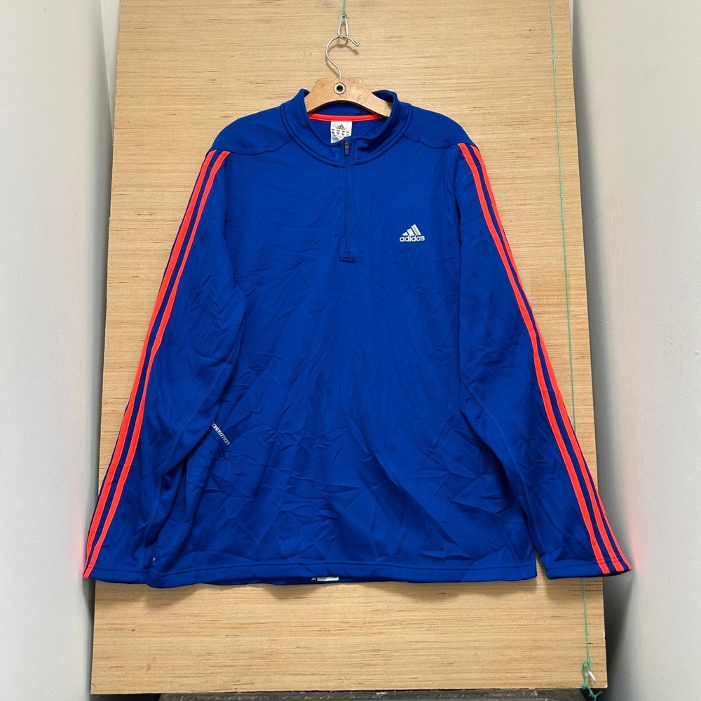 Adidas Mens Response Formotion Quarter Zip Pullover Blue Orange XL 7370